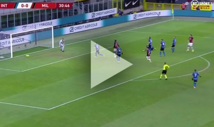 Ibrahimović ŁADUJE GOLA z Interem! 0-1 [VIDEO]